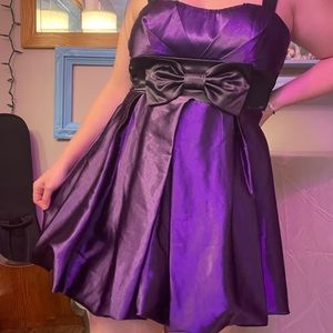 Speechless New Purple Prom Dance Dress Special Occasion Short with Bow & Straps